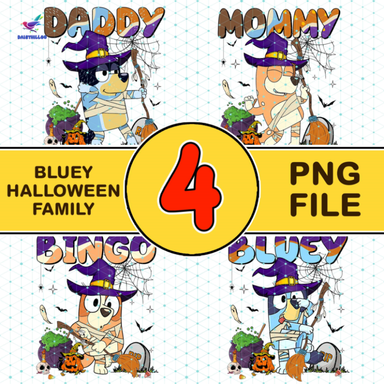 Bluey Halloween Party Png Bundle Bluey Halloween Digital Prints Bluey Bingo Halloween Clipart