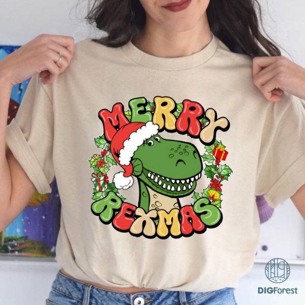 Disney Toy Story Merry Rexmas Png Toy Story T Rex Christmas Shirt