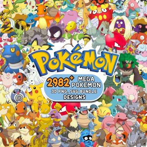 2900+ Pikachu Eevee Png Svg Bundle, Eevee Evolution, 3D Printed Anime Png, Pocket Monster, Eevee, Gengar, Charmander, Cricut & Silhouette