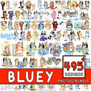 Mega Bluey Png Svg Bundle, Bluey Cut Files For Cricut, Bluey Svg Clipart, Bluey And Bingo, Bluey Family, Bluey Birthday, Digital Download