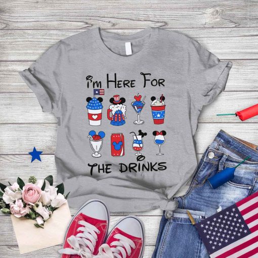 Disney Mickey 4th Of July I'm Here For The Drinks PNG, Mickey 4th Of July Sublimation, Fourth Of July PNG, Epcot Food And Wine, Instant Download