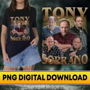 Tony Soprano Vintage 90s PNG File, Instant Download, Sublimation Designs, Homage Vintage Shirt, Movie Character, Birthday Gifts