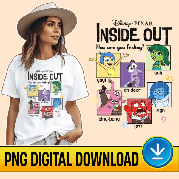 Disney Inside Out PNG, Inside Out Characters Digital Download, Inside Out How Are You Feeling, Sublimate Designs Download Magic Kingdom Family Trip