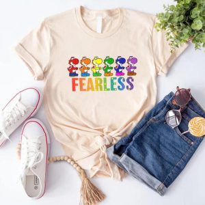Yoshi Fearless Rainbow Png, Super Mario Pride Png, Super Mario Pride Yoshi Png, Cute Yoshi, Instant Download, Yoshi Gift, LGBTQ Shirt