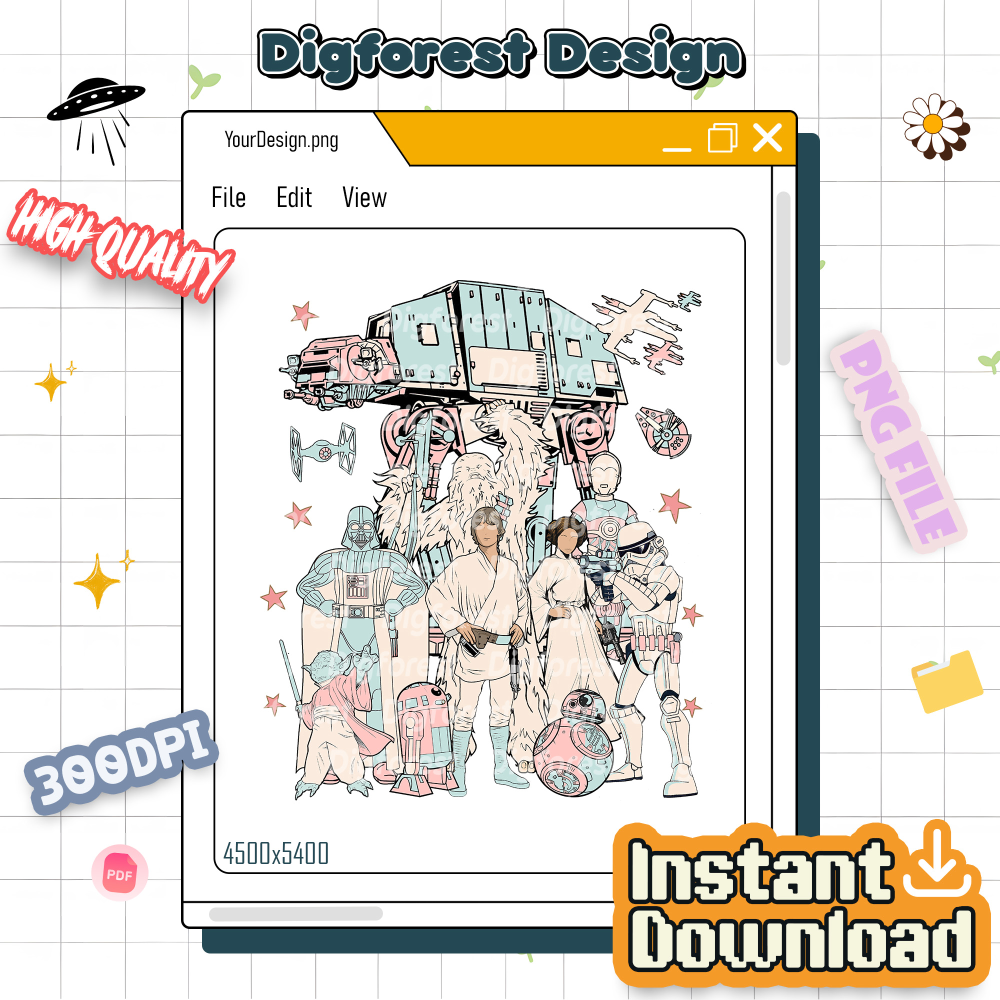 Star Wars PNG File | Vintage Star Wars Characters | Luke Skywalker & Darth Vader | Galaxy’s Edge | May the 4th Design Star Wars PNG File | Vintage Star Wars Characters | Luke Skywalker & Darth Vader | Galaxy’s Edge | May the 4th Design