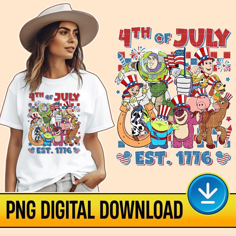 Disney Toy Story 4th Of July Png | Toy Story American Est 1776 Shirt | Toy Story Happy 4th Of July | Independence Day | Fourth Of July | American Patriotic Shirt
