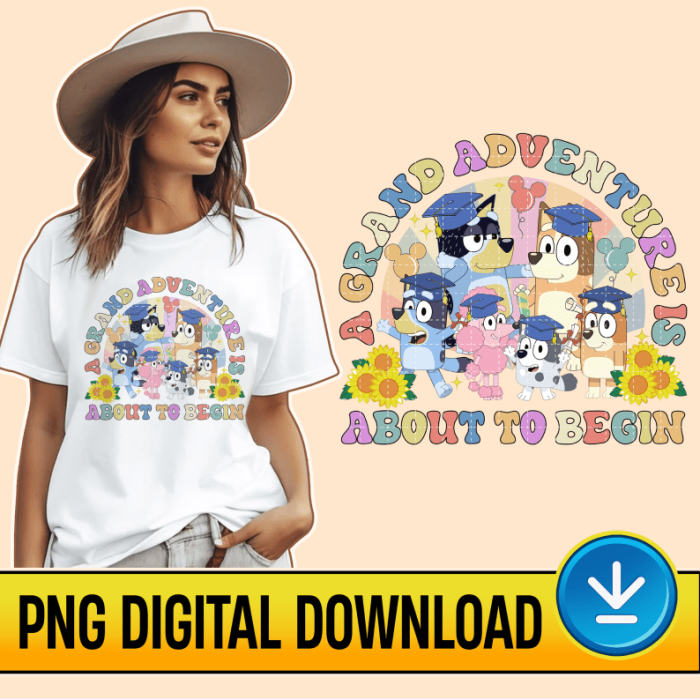 Bluey Graduation 2023 PNG File | A Grand Adventure Is About To Begin | Bluey Graduation Gifts | Bluey Graduate | Bluey Senior 2023