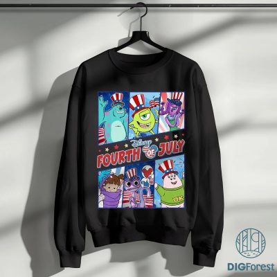 Monsters Inc 4th of July PNG | Mike Wazowski Independence Day | Monsters University Sublimation Design