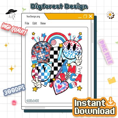 Retro 4th Of July Digital Download, 4th Of July PNG File, America Lightning Bolt, Independence Day Shirt, Usa Patriotic