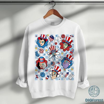 Disney Villains 4th of July PNG | Maleficent & Ursula | Patriotic Memorial Day Design | American Independence Day PNG