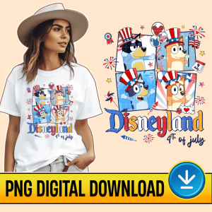 Bluey 4th Of July PNG File | Bluey Fourth Of July Instant Download | Bluey Bingo Patriotic | Independence Day | Bluey Sublimation Designs