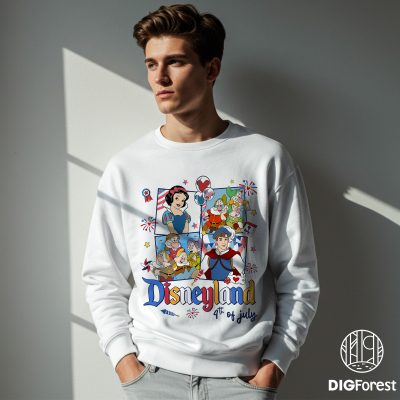 Disney Snow White 4th of July PNG | Seven Dwarfs Patriotic Design | American Freedom Instant Download