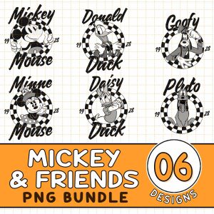 Disney Classic Mickey And Friends Matching Png, Mickey Minnie Checkered Shirt, Donald Daisy Shirt, Mickey And Co 1928, Disneyland Trip Shirt, Instant Download