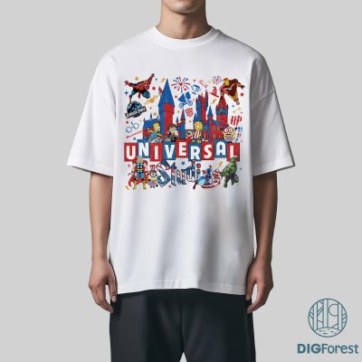 Universal Studios 4th of July PNG, Avengers Patriotic Clipart, American Vibes Shirt Design, Independence Day PNG