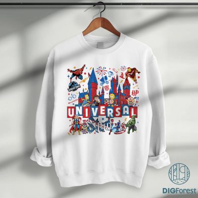 Universal Studios 4th of July PNG, Avengers Patriotic Clipart, American Vibes Shirt Design, Independence Day PNG