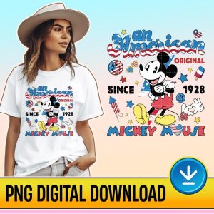 Vintage Disney Mickey American 4th Of July PNG | Original Mickey Mouse | Mickey And Co 1928 | Fourth Of July Cricut | Mickey Sublimation Designs, Instant Download