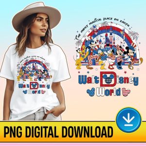 Disney Mickey & Friends 4th Of July Instant Download, Mickey Fourth Of July PNG, America Patriotic, Sublimation Designs, Red White and Blue, Instant Download