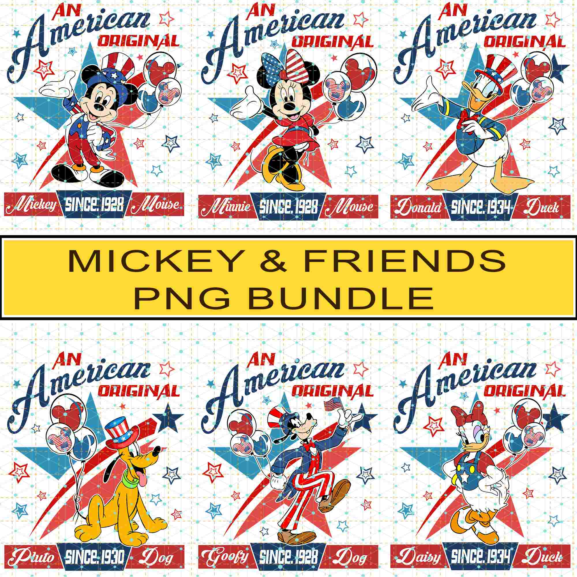 Disney Mickey and friends 4th of July Png | Mickey Mouse Independence Day | 4th Of July PNG Bundle | Mickey Minnie America | America 1776