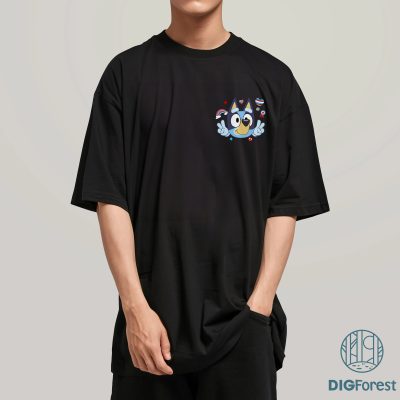 Bluey Party in the USA PNG, Red White and Bluey Shirt Design, Bluey and Bingo 4th of July Clipart, Heeler Family Instant Download