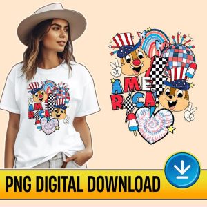 Disney Chip And Dale 4th Of July Sublimation Designs, American Vibes, Chip N Dale, Fourth Of July PNG, America Patriotic, Instant Download