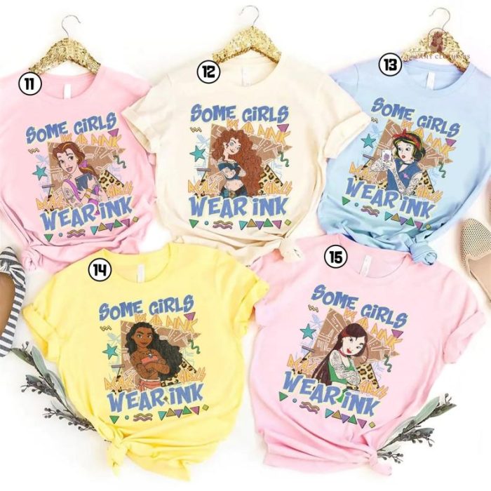 Disney Tattoo Rocker Princess PNG, Princess Group Squad, Tattoo Princess Sublimation, Girls Trip, Ariel, Belle, Anna Elsa Digital Download