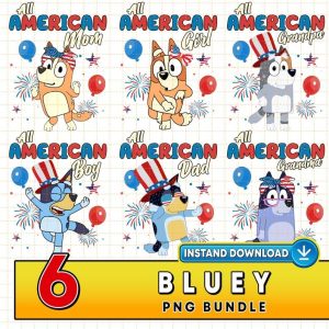 Bluey 4th Of July Family Png Bundle | All American Boy girl PNG | American Family Sublimation Design | Bluey Dad Mom | Digital Download