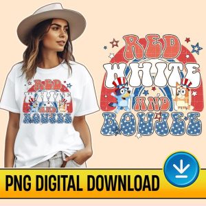 Bluey American 4th Of July Png File, Bluey Family 4th July Png, Bluey Bingo Shirt, Fourth Of July Shirt, Bluey Bandit Shirt, America Shirt, Instant Download