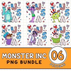 Disney Monsters Incs 4th Of July PNG File | Monsters University 4th Of July Instant Download | America Patriotic | Independence Day | Mike & Sully