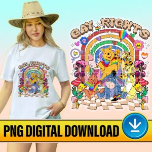 Disney Winnie The Pooh Lgbt Pride Png | Rainbow Pooh and Friends Gays Day Png | Pride Month Png | Gay Pride | Pride Nite 2023 Instant Download