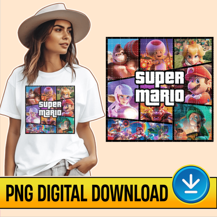 Super Mario Gta Style Png | Super Mario Sublimation Design | Super Mario Bros Movie | Mario Luigi Princess Peach | Mario Digital Download