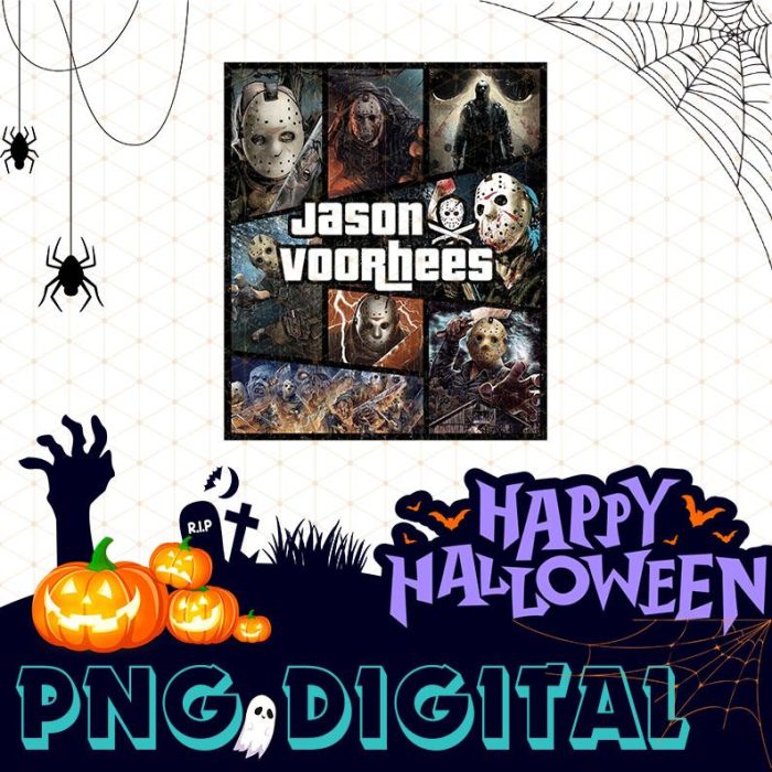 Jason Voorhees Gta Style Sublimation Design | Jason Voorhees Halloween Png | Friday The 13Th | Horror Movie Halloween Png | Digital Download