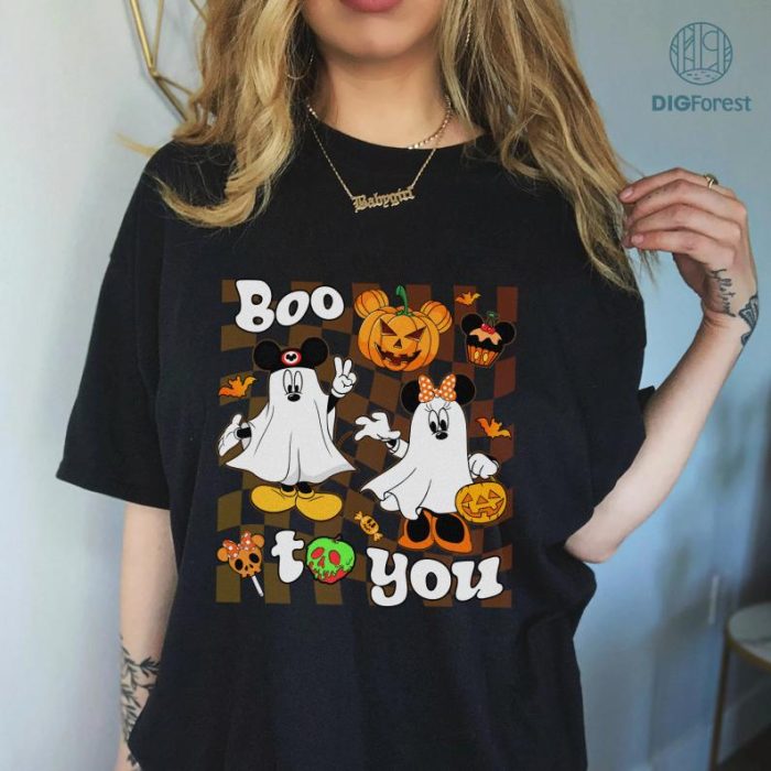 Disney Mickey Boo To You Halloween Digital Download | Mickey Ghost Spooky Season | Trick Or Treat | Halloween Png | Halloween Sublimation Designs