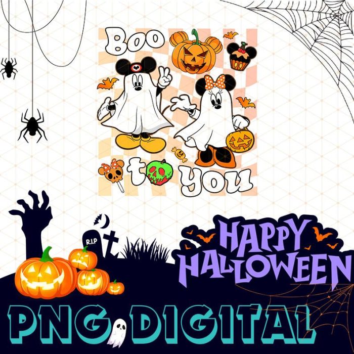 Disney Mickey Boo To You Halloween Digital Download | Mickey Ghost Spooky Season | Trick Or Treat | Halloween Png | Halloween Sublimation Designs