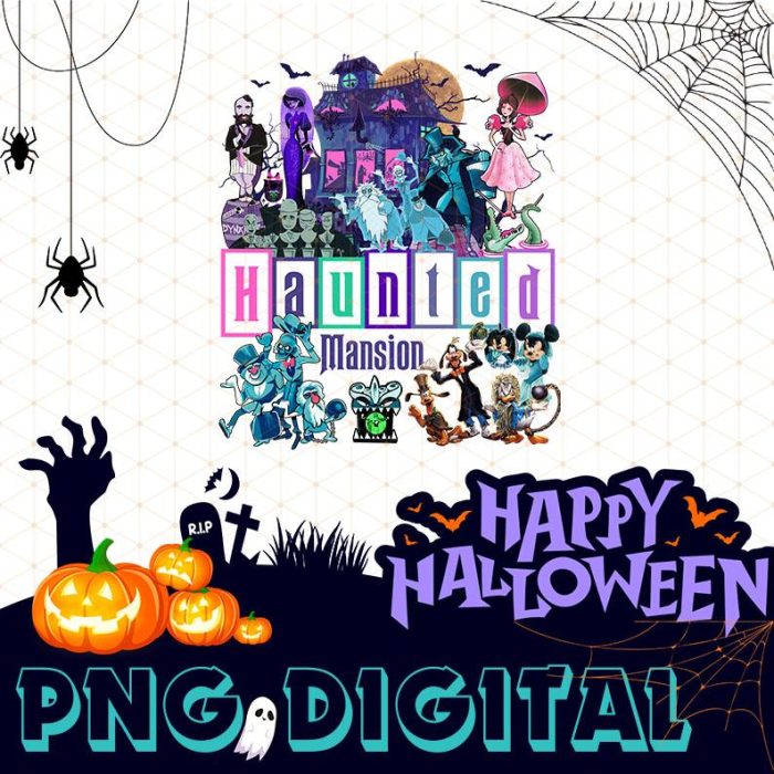 Disney Haunted Mansion Mickey And Friends Halloween Sublimation, Haunted Mansion Halloween Png, Mickeys Not So Scary Halloween Digital Download