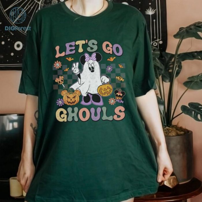 Disney Minnie Ghost Halloween Sublimation Design | Let's Go Ghouls Png | Fall Halloween Png | Trick Or Treat | Minnie Halloween Digital Download