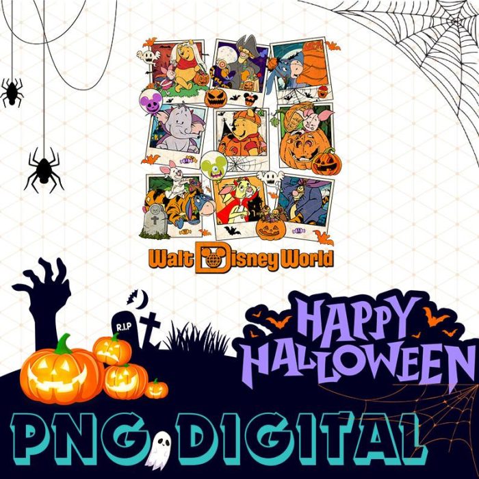 Disney Winnie The Pooh Halloween Sublimation Design | Mickey's Not So Scary Halloween | Pooh And Friends Halloween Png | Halloween Digital Download