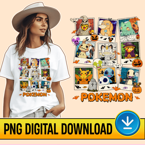 Pikachu Halloween Png | Pikachu Meowth Bulbasaur Png | Trick Or Treat | Mickey's Not So Scary Halloween | Halloween Sublimation Design