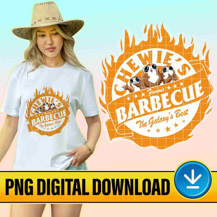 Chewie's Barbecue Star Wars Porg Png | Star Wars Chewbacca Sublimation Design | Star Wars Drinking | Galaxy's Edge Shirt | Digital Download