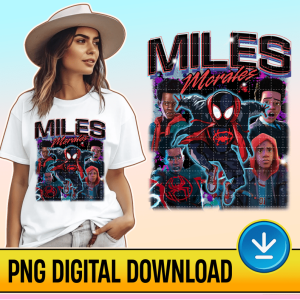 Miles Morales Spider-Man Across The Spider-Verse Png, Miles Morales Png, Black Spider Man, Spiderman Sublimation, Superhero Digital Download