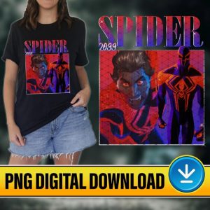 Vintage Spider 2099 Png File, Spider-Man Across The Spider-Verse Png, Miguel Ohara Png, Spider-Man Sublimation, Spider-Man Digital Download
