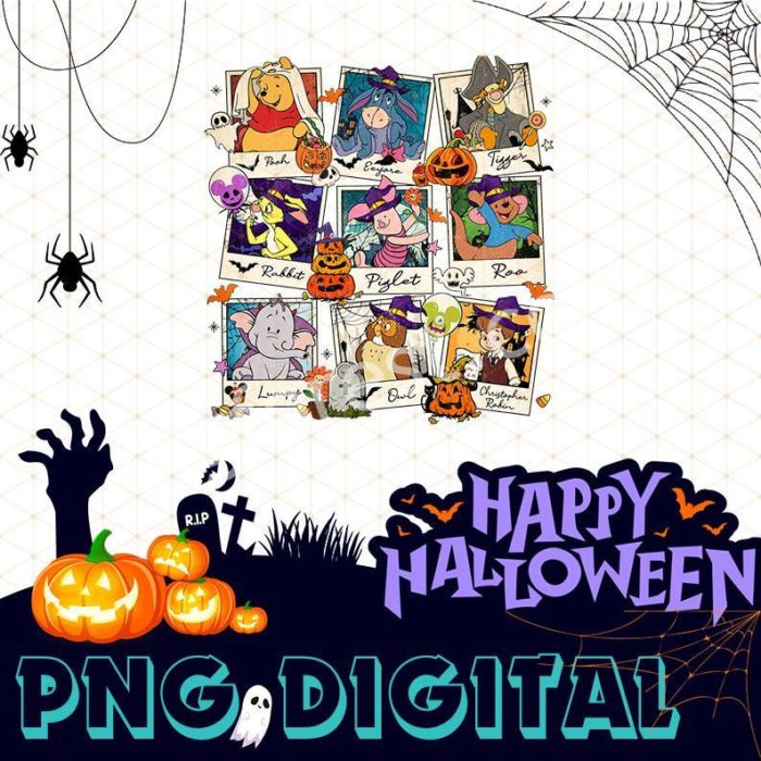 Disney Winnie The Pooh Halloween Sublimation PNG | Halloween Party | Horror Halloween Design PNG | Tigger Halloween | Pooh Bear | Instant Download