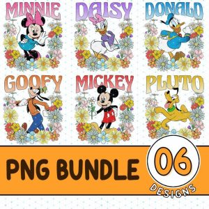 Disney Vintage Floral Mickey and Friends Png | Disneyland Floral Shirt | Mickey Mouse Floral Png | Mickey and Co 1928 Shirt | Women Disneytrip Png