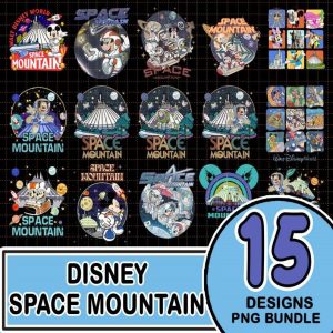 Mouse And Friends Space Mountain Bundle PNG, 90's Space Mountain Png, Mickey Astronaut Png, Space Mountain Retro, Family Trip 2023 Png