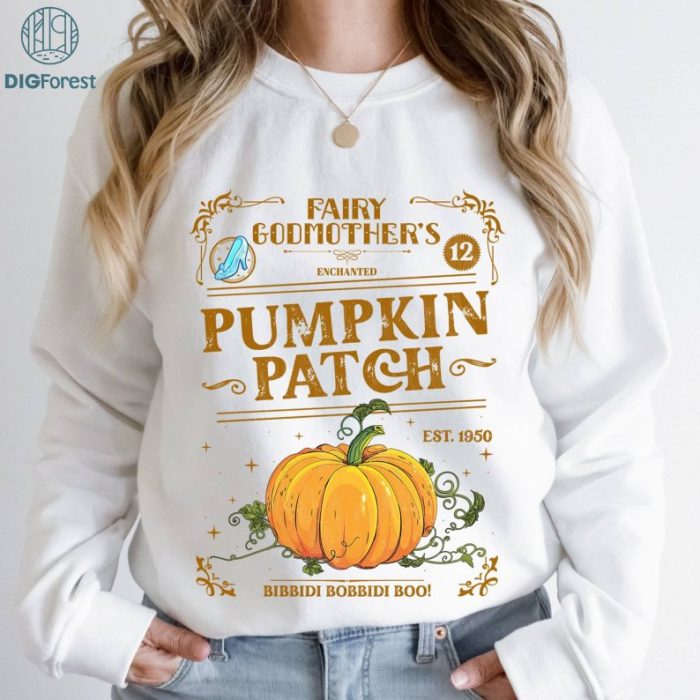 Disney Cinderella Fairy Godmother's Pumpkin Patch Png | Fairy Godmother Varsity | Cinderella Png | Bibbidi Bobbidi Boo Png | Halloween Sublimation Shirt | Instant Download