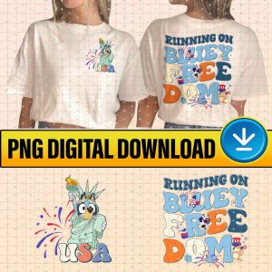 Bluey 4th of July Png File, Instant Download, Personalized Bluey Family Shirt, Bluey Toddler Shirt, Bluey Family Shirts, Bluey And Bingo Shirt, Bluey Birthday