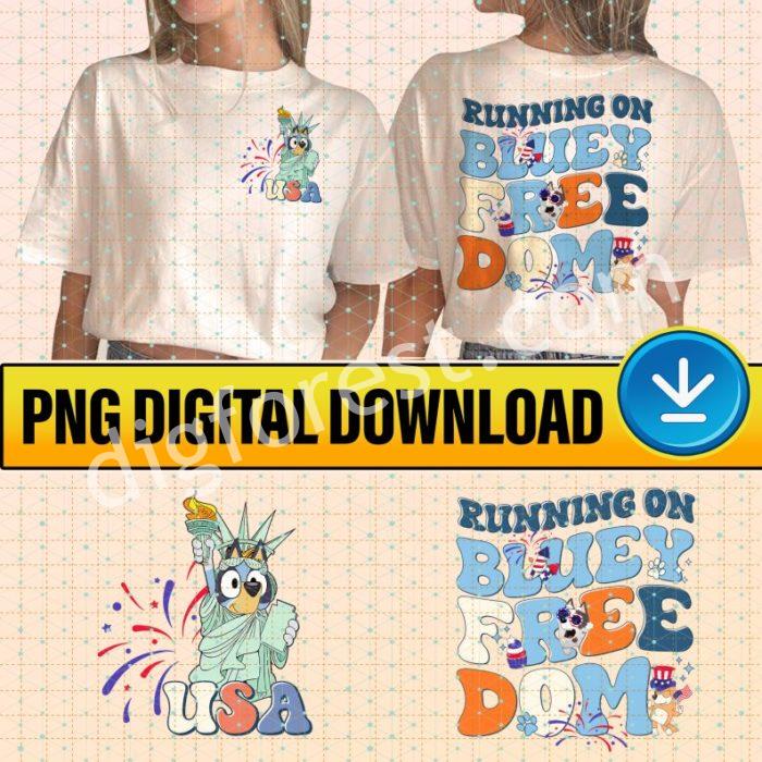 Bluey 4th of July Png File, Instant Download, Personalized Bluey Family Shirt, Bluey Toddler Shirt, Bluey Family Shirts, Bluey And Bingo Shirt, Bluey Birthday