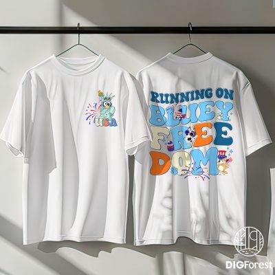 Bluey 4th of July Shirt – Bluey and Bingo Family Tee, Patriotic Bluey Birthday Shirt, Matching Heeler Family Celebration Outfit