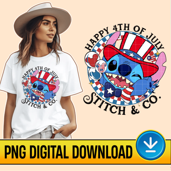 Disney Stitch 4th Of July PNG File, Happy 4th Of July, Stitch And Co ...