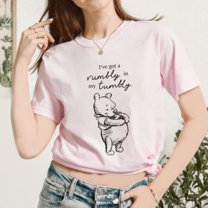 Disney Winnie The Pooh I've Got A Rumbly In My Tumbly Png, Maternity Tee, Pooh Pregnancy Annoucement, Mommy To Be, New Mom Png, Sublimation Designs