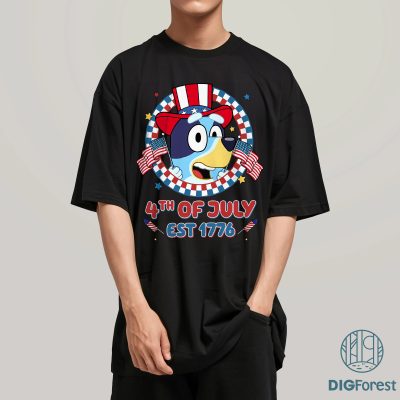 Bluey and Bingo 4th of July PNG | Heeler Family Patriotic Shirt | Bluey Mom & Family Gift | Instant Download